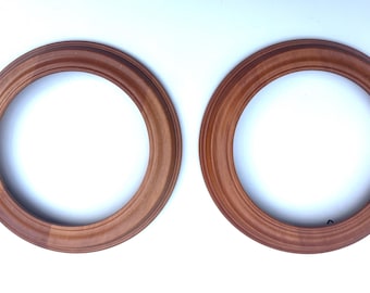 Two Vintage Van Hygan and Smythe Round Wall Plate or Art Frames, Porthole Frame, 11 1/8 Diameter for 8” to 8.5” Plate or Art