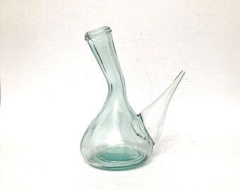 Vintage Glass Porron Wine Pitcher Decanter could be great bud vase as well