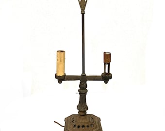 Antique Cast Metal Candelabra Table Lamp Base for Parts Restoration