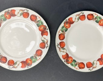 Majesticware by Oneida D.C. Brown & Co. Apples and Warblers 2 Bread Plates 6 1/4”