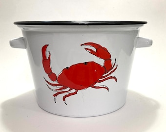 Vintage Crab Pot Enamel on Metal made by Creative Co Op