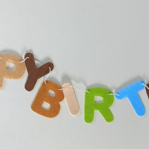 felt birthday hanging, felt happy birthday garland, birthday banner.