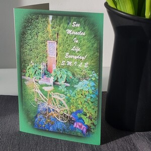 Handgemachtes Geschenk. Erhebende Kunst Karte. Vintage Fahrrad Natur Karte. Größe A5. Original Fotografie & Kunstwerk. Wunder im Leben sehen jeden Tag ...