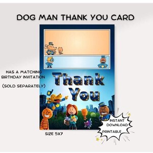 Hund Mann Danke Karte, Instant Download, Printable