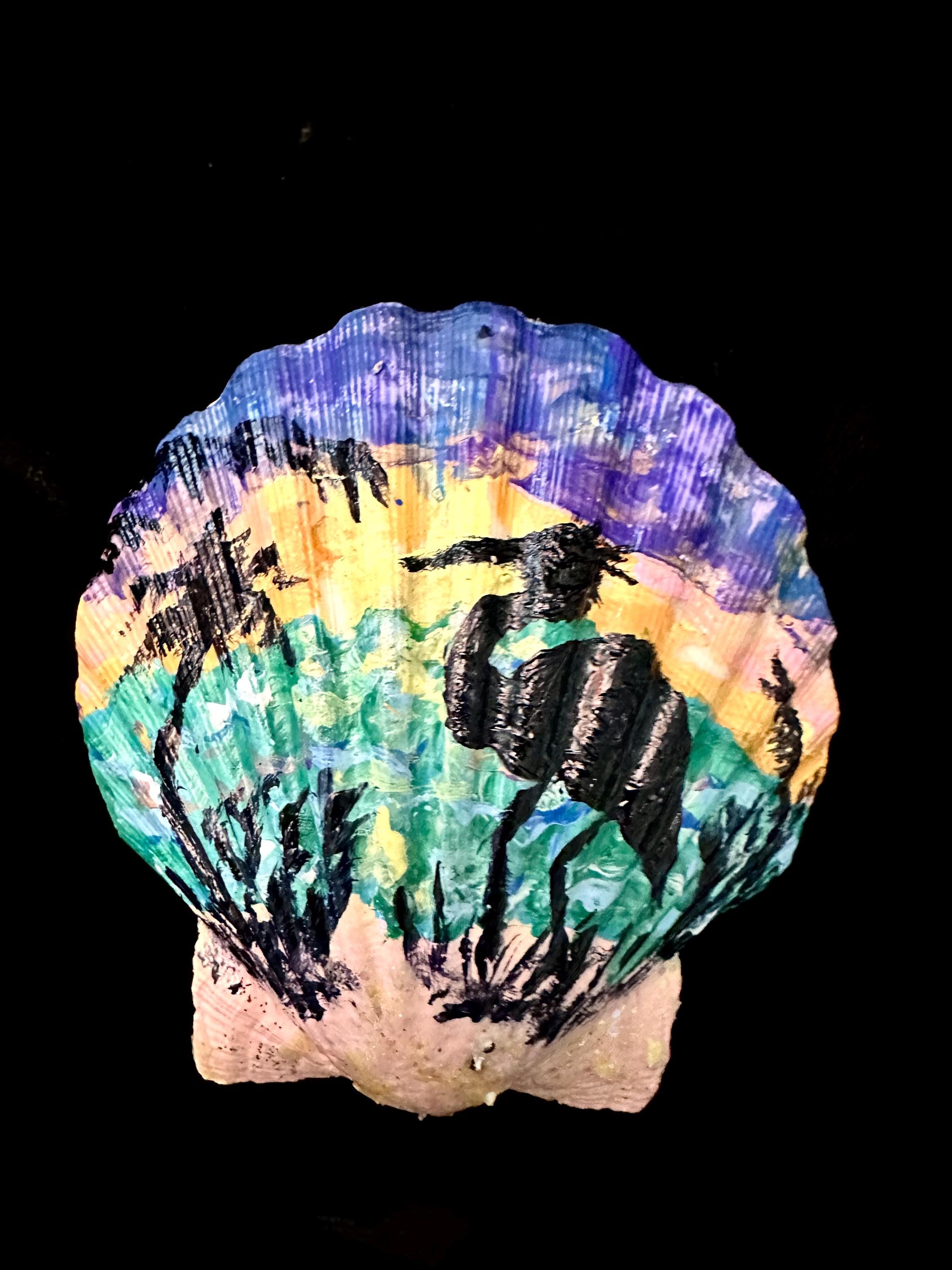 Shell Bird Design Tropical Birds Painted on a Scallop Shells. - Etsy