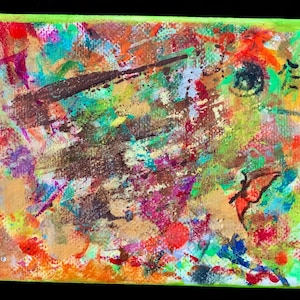 Abstract small acrylic painting.