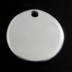 2pc, Sterling Silver Stamping Disc/Tag, Flat round, 8x8x0.8mm, Hole: Approx 1mm