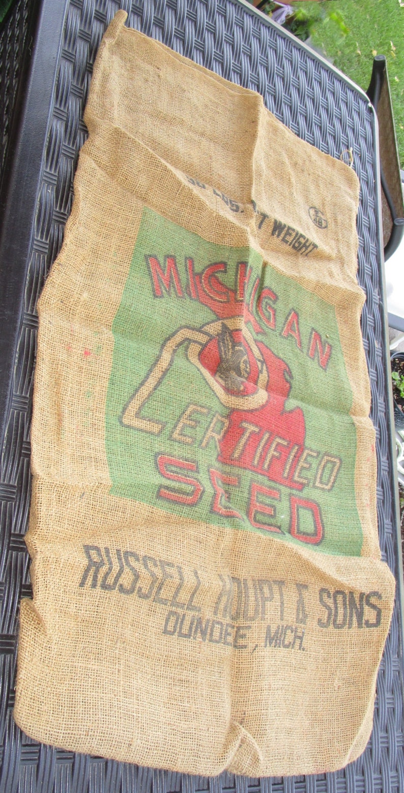 Burlap Sack Bag from the 50s Clean Stored Airtight 18 x Etsy