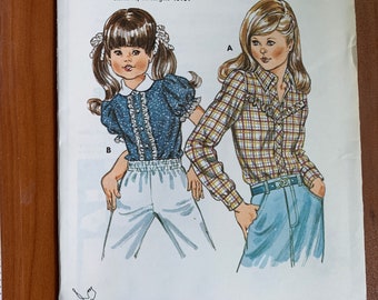 1194 KWIK SEW Pattern      Girls' Blouse       Sizes 4 -5 - 6 - 7