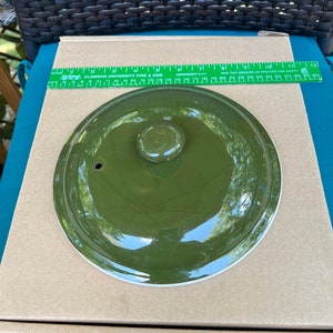 Hall China Casserole Lid 8-1/2 inch Diameter Green Steam Vent