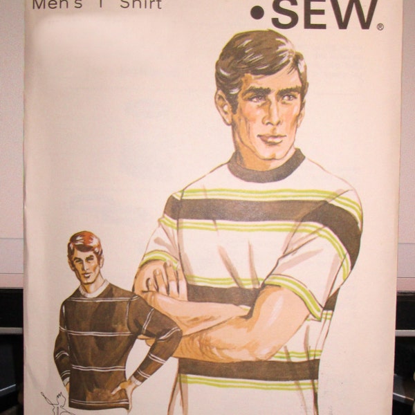 309 Kwik Sew Pattern Men;s T-Shirt Short and Long Sleeves