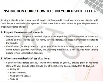 Charge Off Dispute Letters PDF (Free Instructions Included) | DIY Credit Repair | Easy-to-Follow Guide -1