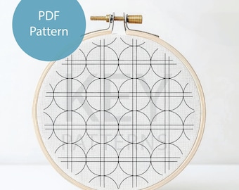 Cirkelvormig geruit borduurpatroon, digitale download (pdf)