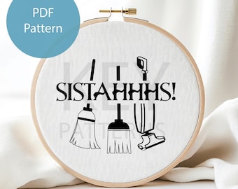 Halloween-borduurpatroon, digitale download, Hocus Pocus