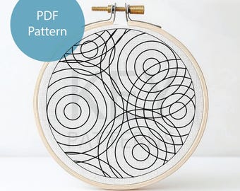 Borduurpatroon cirkelpatroon, digitale download, cirkels