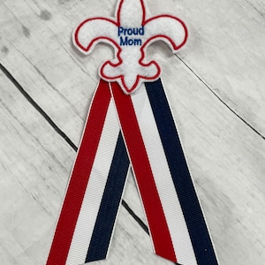 Fluer de lis Scouting Court of Honor Mothers Pin Ribbon