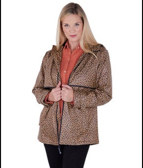 leopard waterproof coat