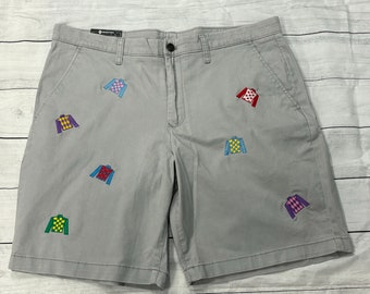 Embroidered Jockey Silk Shorts