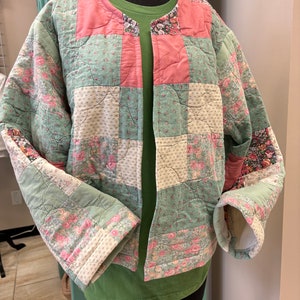Vintage Quilt Jacket pastel colors
