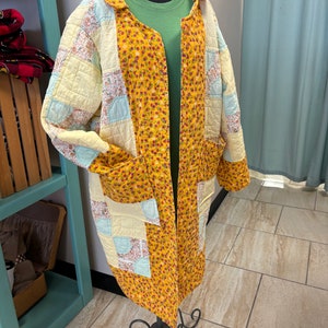 Vintage Quilt Jacket Yellow Patchwork
