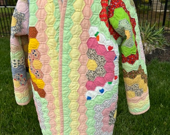 Vintage Grandma’s Garden Quilt Jacket