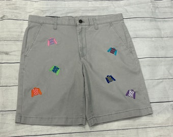 Embroidered Jockey Silk Shorts