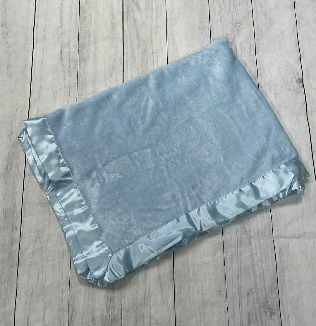 Personalized Boy Baby Blanket With Satin Trim, Baby Blanket With Name, Blue Blanket for Baby Etsy