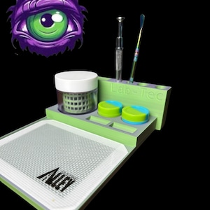 LabTec Terp Tray – Blue & Green | Resin Dab Tray | Dab Tool Organizer | Compact Terp Station | Concentrate Accessory