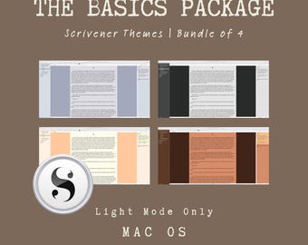 The Basics Package - 4 Scrivener Themes for Mac | Themes for Authors, Novelists, and Writers