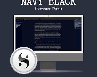Navy Black - Scrivener Theme for Mac | Dark Mode Theme for Authors, Novelists, and Writers