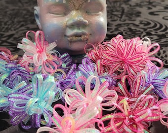 Bright and Colorful Curly Dog Bows