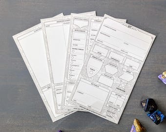 DnD Character Sheet Cards: Library Card Style (Digital Download)