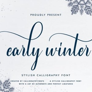 Early Winter Font, Font With Tails, Display Font, Calligraphy Font, Handwritten Font, Elegant Font, Script Font, Wedding Classic Font