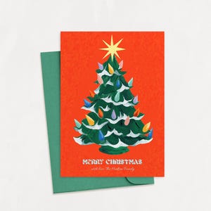 Christmas Card, Christmas Tree, Customizable Christmas Card, Christmas Illustration, Printable, Editable, Digital File, INSTANT DOWNLOAD