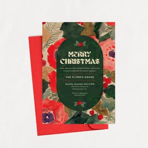Christmas Card, Christmas Tree, Customizable Christmas Card, Christmas Illustration, Printable, Editable, Digital File, INSTANT DOWNLOAD