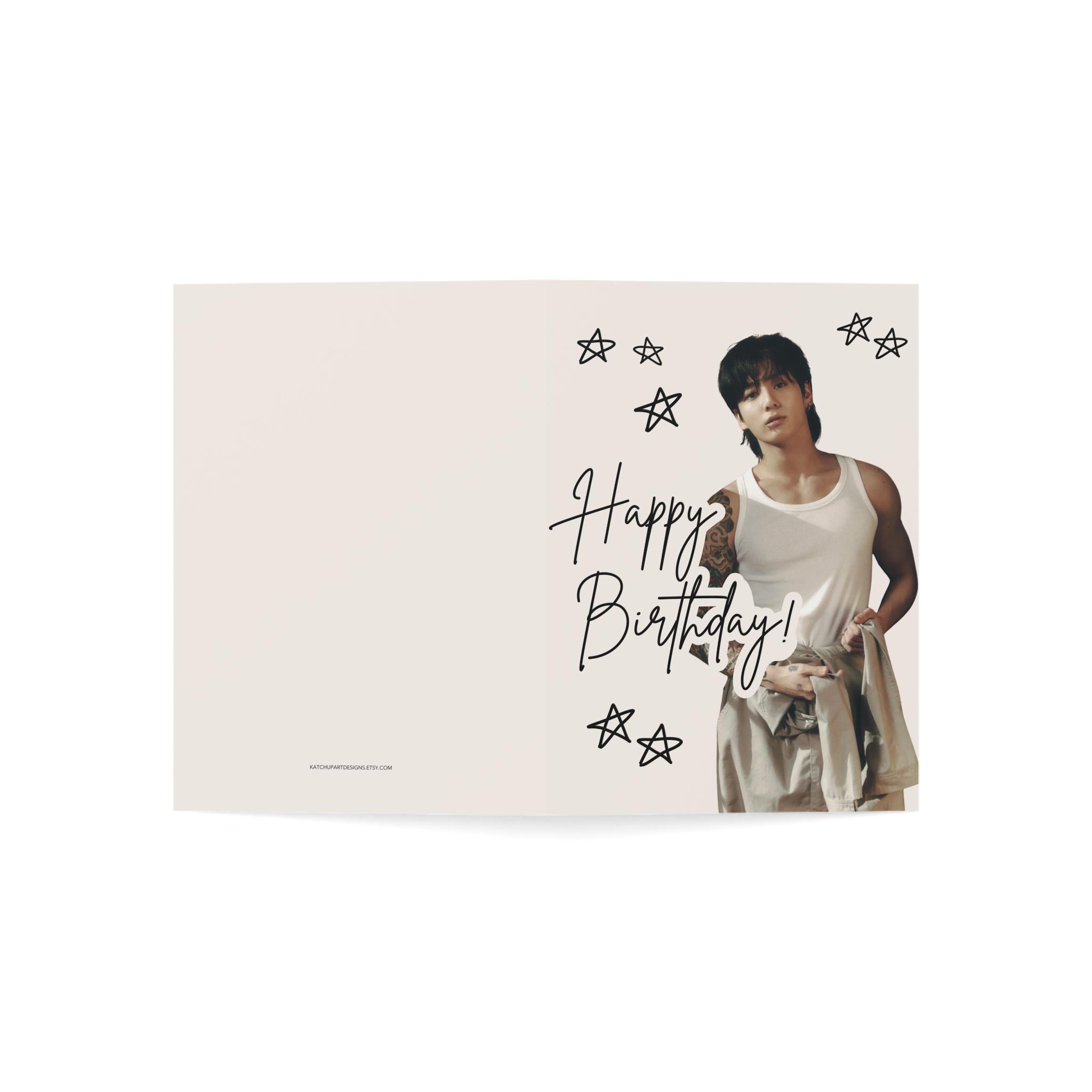 Jungkook Golden Birthday Card Hand-drawn Doodle Happy Birthday