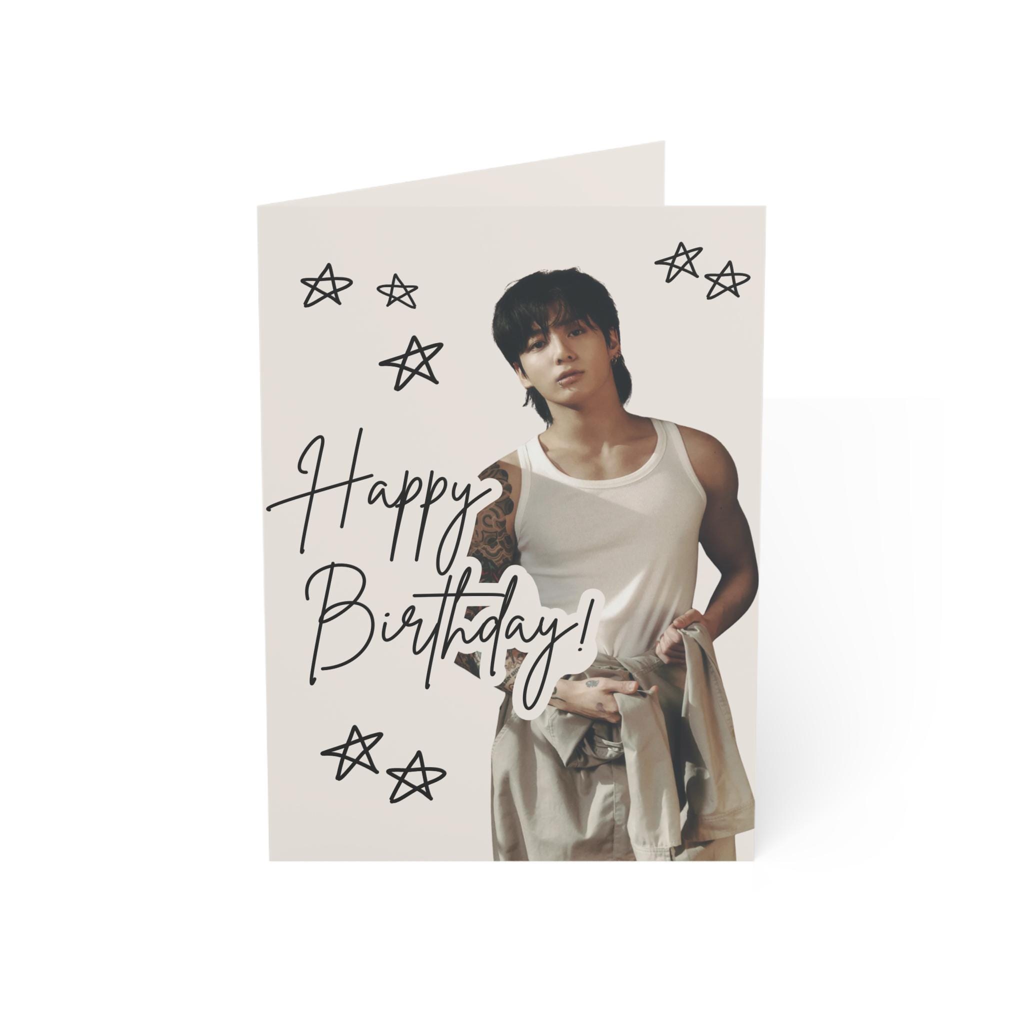 Jungkook Golden Birthday Card Hand-drawn Doodle Happy Birthday