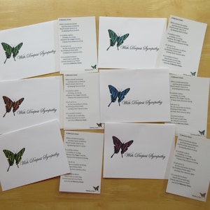 Deepest Sympathy Greeting Cards | Butterfly Note Cards | Comfort | Condolences | Grief | Loss | Heartfelt Sympathy | Sorrow | Mourning |