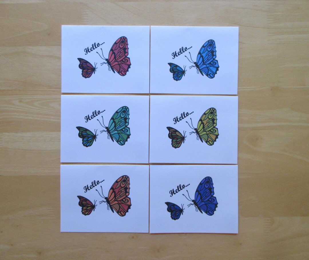 Butterfly Note Cards | Assorted Colors | Blank Inside - Etsy