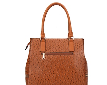 ダチョウのクロスボディメッセンジャーバッグとお揃いの財布