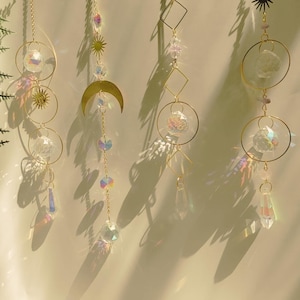 suncatcher crystal memorial  for Window Hanging | Healing Crystal Suncatcher | Wall Decor Boho Room Decor Rainbow Maker | Christmas Gift