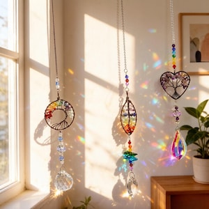 Kristall Baum Sonnenfänger | Kristallsplitter Sonnenfänger | Kristallprisma | Geschenke für sie| Windspiel | Weihnachtsgeschenk für sie Geburtstagsgeschenk