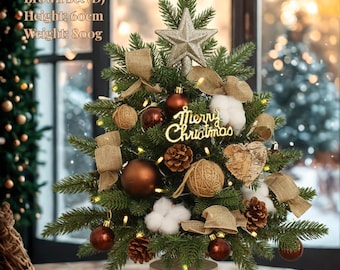 Mini Christmas Tree Decor - Tabletop Tree for Office Desk, Small Space Holiday Decor 2025, Christmas Village Accessory, Festive Home Accent