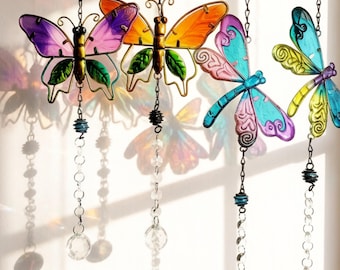 Crystal Butterfly Suncatcher: Rainbow Maker, Spring Gift for Mom