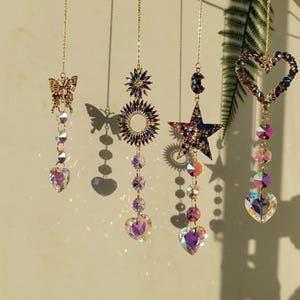 Sun Catchers, Crystal Suncatcher, Sun Catchers with Crystals, Indoor Window Hanging, Wall Decor Boho Room Decor, Rainbow Maker