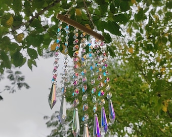 Crystal hanging suncatcher, crystal prism, Rainbow maker, Boho decor, Holiday Gift, Window crystal prism, Rainbow maker, Home Window decor