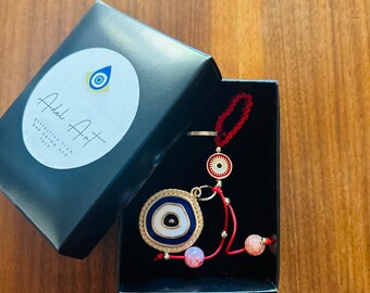 Handmade Evil Eye Keychain, Protection Amulet, Bag Charm