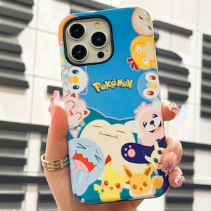 Funda de teléfono con dibujos animados de anime kawaii para iPhone 16, 15, 14, 13, 12, 11 Pro Max, Samsung S24, S20 FE, S23, S21, S22 Plus, S25 Ultra, Google Pixel 7, 8, 9 Pro XL