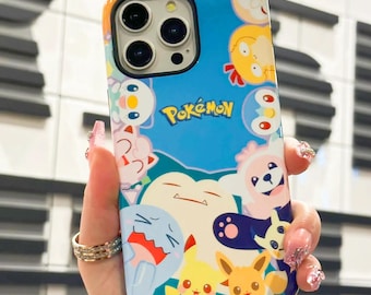 Kawaii Cartoon Anime Handytasche für iPhone 17 16 15 14 13 12 Pro Max Samsung S26 S24 FE S23 S21 S22 Plus S25 Ultra Google Pixel 8 9 10 Hüllen