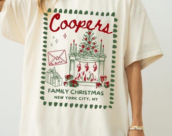 Custom Family Christmas Shirts, Comfort Colors Matching Family Christmas Tshirts, Personalized Name Christmas Shirt, Adult Unisex and Youth